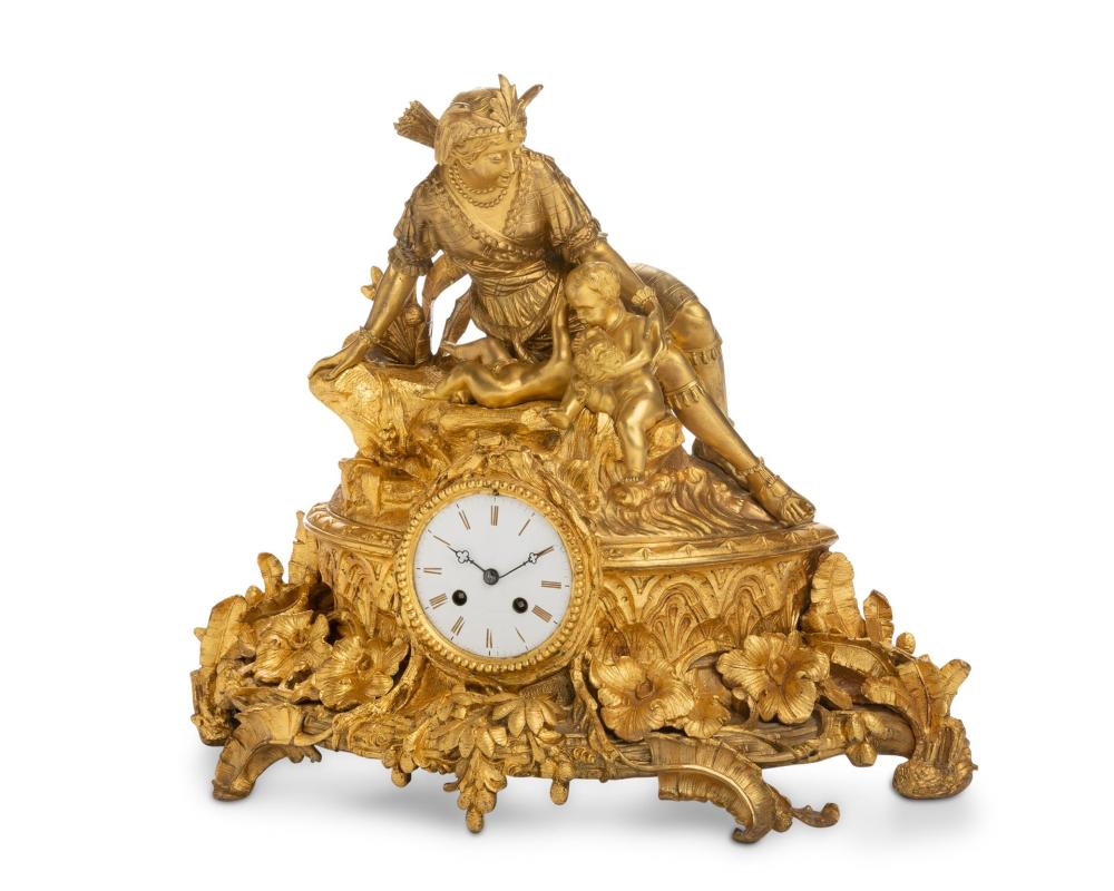 Appraisal: A FRENCH GILT-BRONZE JAPY FRERES MANTEL CLOCKA French gilt-bronze Japy