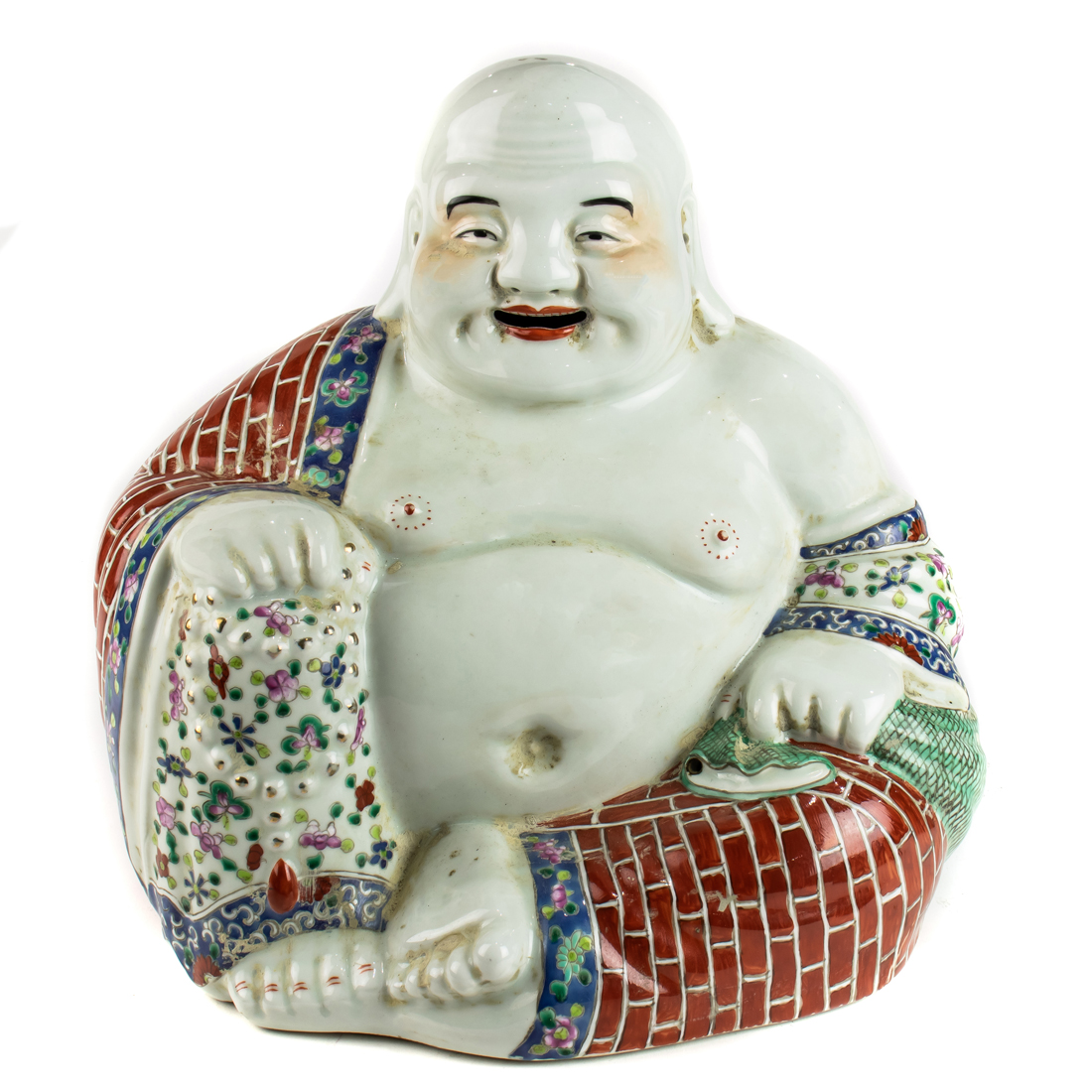 Appraisal: CHINESE FAMILLE ROSE FIGURE OF BUDAI Chinese famille rose figure