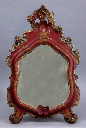 Appraisal: VENETIAN ROCOCO-STYLE CARVED PAINTED AND PARCEL-GILT DRESSING TABLE MIRROR The