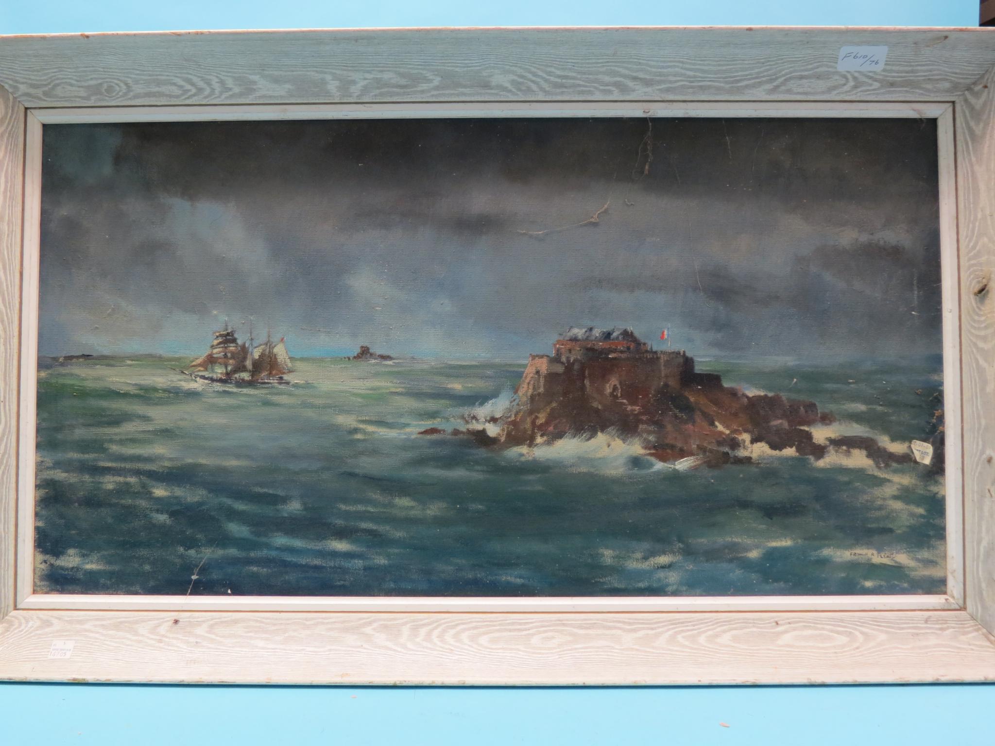 Appraisal: Francis Russell Flint - oil on canvas boating on rough