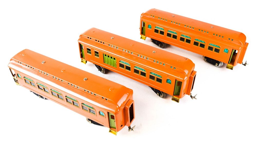 Appraisal: Lionel PO- Standard Gauge Train Cars Orange Nos Observation Parlor