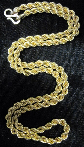 Appraisal: karat yellow gold 'rope' style necklace th century