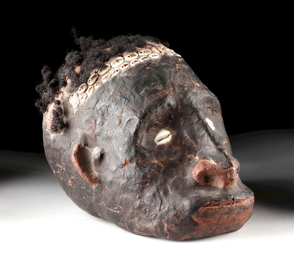 Appraisal: Early th C Papua New Guinea Iatmul Overmodeled Skull Oceania