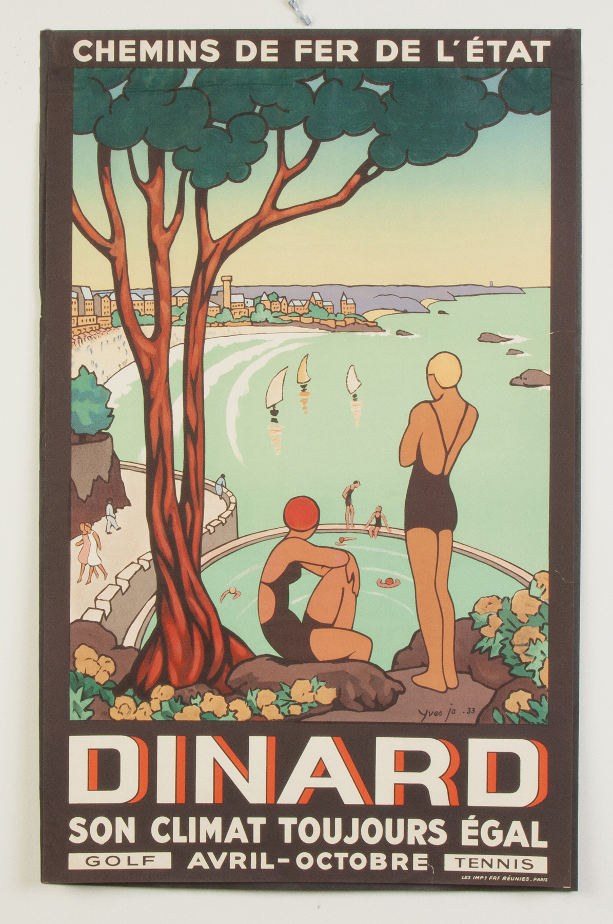 Appraisal: Two Dinard Vintage Travel Poster Travel Golf By Yves Ja