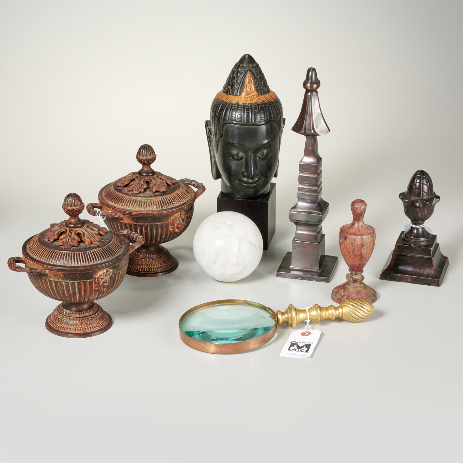 Appraisal: INTERIOR DESIGN OBJECTS GROUP th c pcs incl Thai style