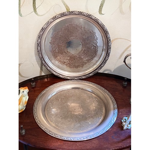 Appraisal: Two silver plated circular trays