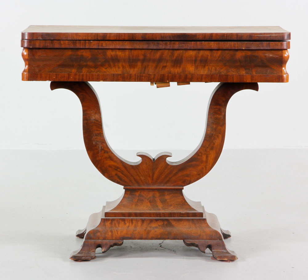 Appraisal: - th C American Classical Card Table th century American