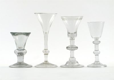 Appraisal: Four various glasses one with an engraved bowl one a