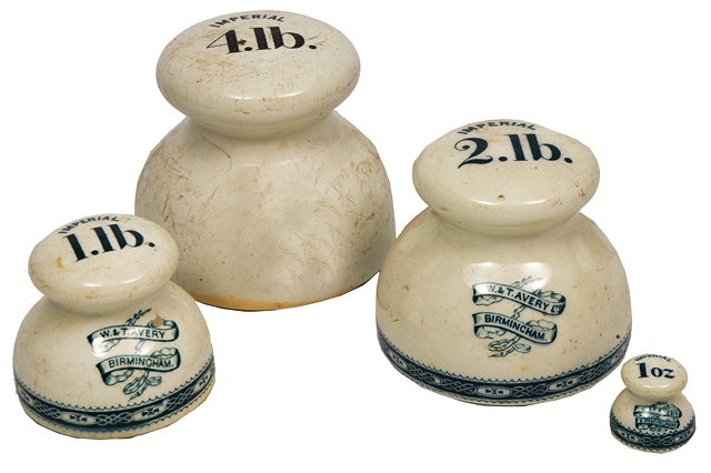 Appraisal: AN IMPERIAL LEADED PORCELAIN LB WEIGHT and three W T