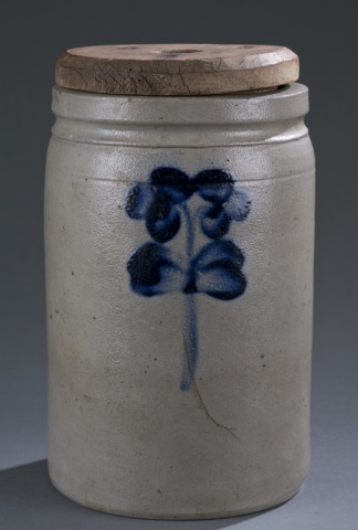 Appraisal: a Maryland Salt Glazed Stoneware Crock Cobalt floral design on