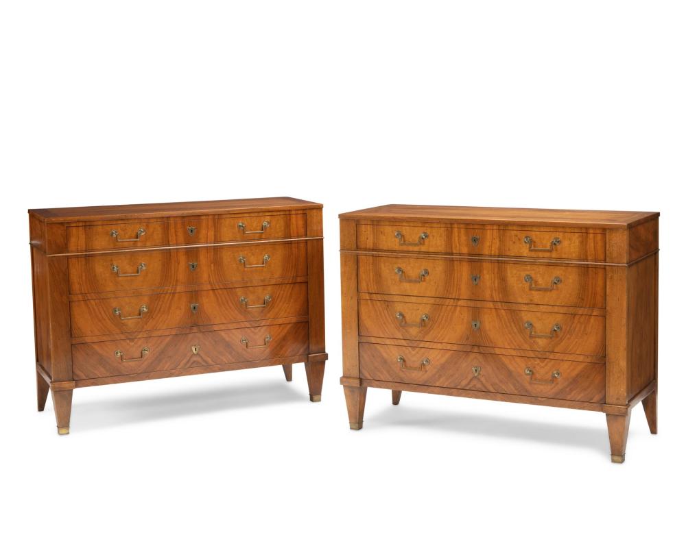 Appraisal: A pair of Baker Biedermeier-style chest of drawers th Century