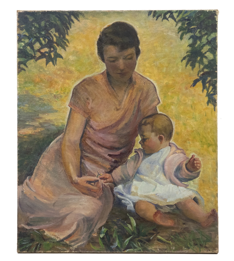 Appraisal: JESSIE CHENEY FAIRBANKS MA - Mother with Toddler Seated in