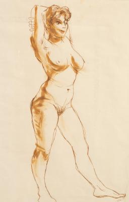 Appraisal: Pierce Contemporary Seven Nude Studies pen and ink wash the