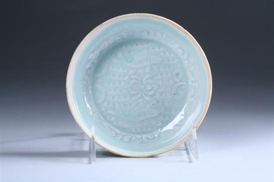 Appraisal: FINE CHINESE QINGBAI PORCELAIN DISH Song Dynasty The interior molded