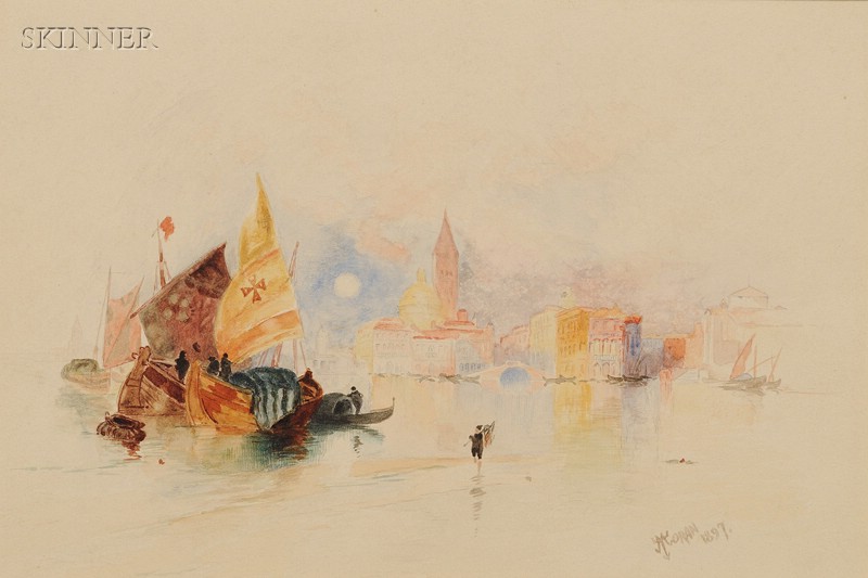 Appraisal: After Thomas Moran American - Venetian Canal Inscribed and dated