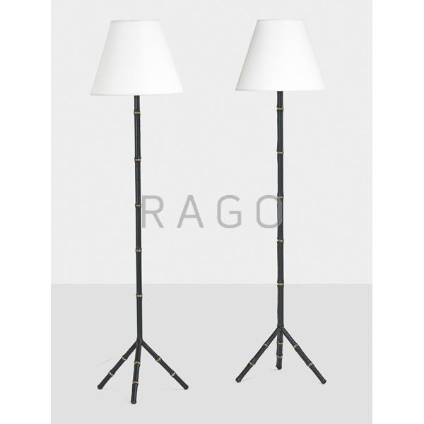 Appraisal: JACQUES ADNET Assembled pair of floor lamps Condition Report Rewired