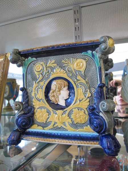 Appraisal: VICTORIAN MAJOLICA PORTRAIT JARDINIERE