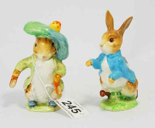 Appraisal: Beswick Beatrix Potter Figures Benjamin Bunny ears and slippers out