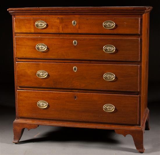 Appraisal: Federal carved walnut chest of drawers Mid-Atlantic states late th