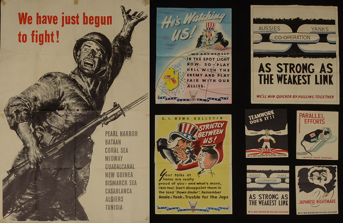 Appraisal: COLLECTION OF WWII PROPAGANDA RECRUITMENT POSTERS An assembled collection of