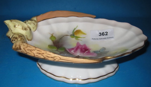 Appraisal: Royal Worcester Hand Painted Footed Dish decorated with Rose scene