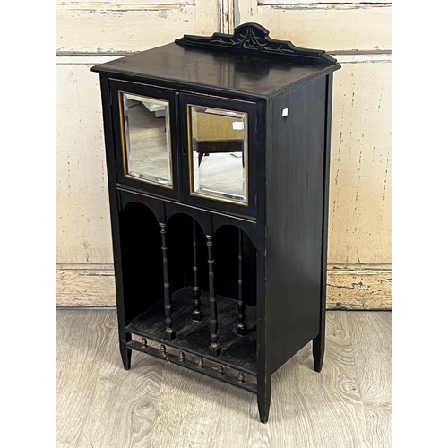 Appraisal: Antique Ebonized music cabinet approx cm H x cm W