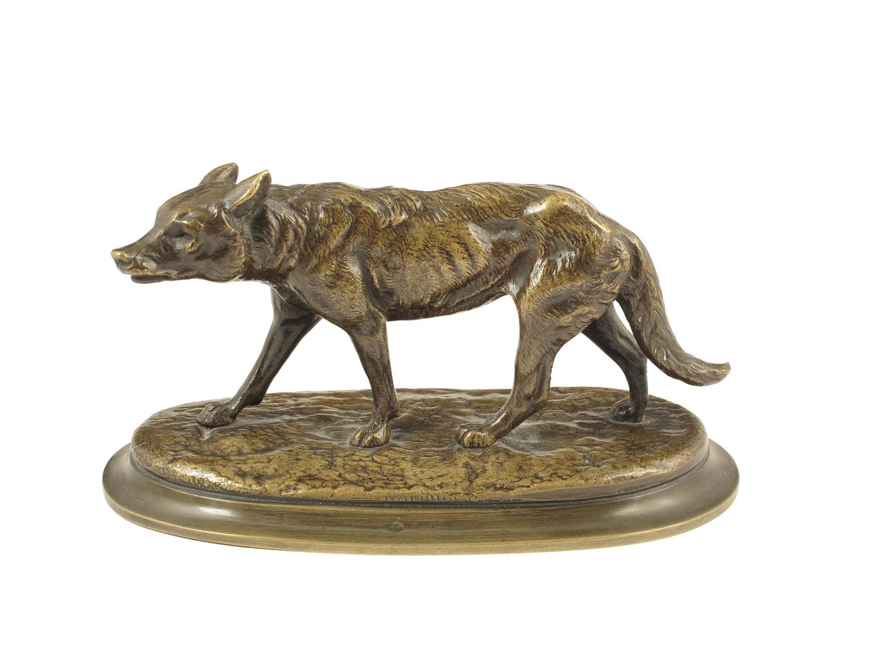 Appraisal: A bronze model of a standing wolf