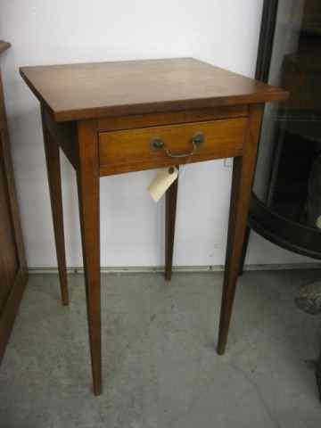 Appraisal: Period Cherry One-Drawer Stand tapered leg '' tall '' x