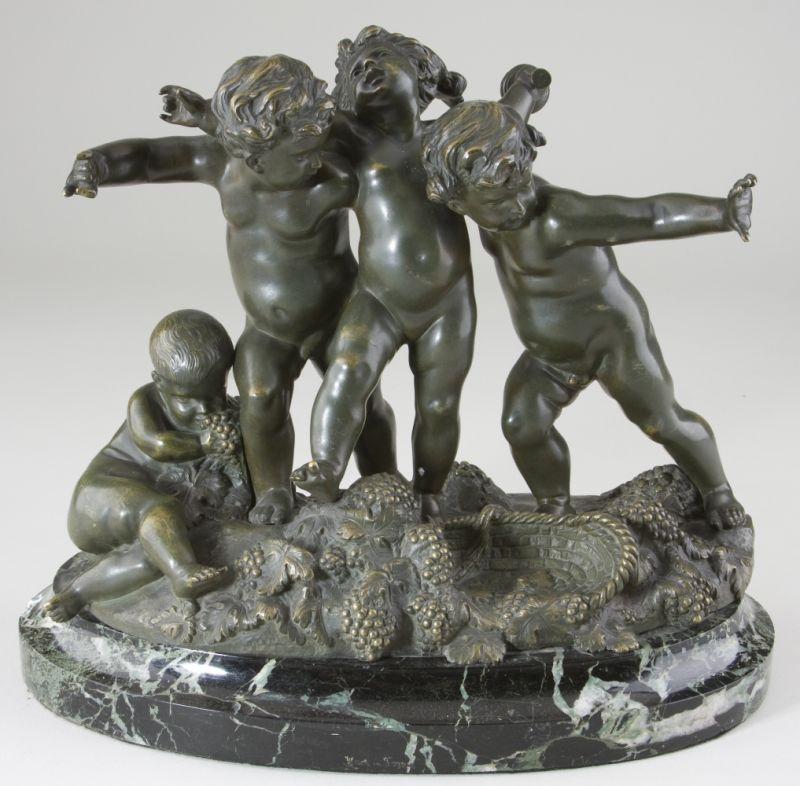 Appraisal: Albert-Ernest Carrier-Belleuse Fr Bronze signed CARRIER BELLEUSE depicts four putti