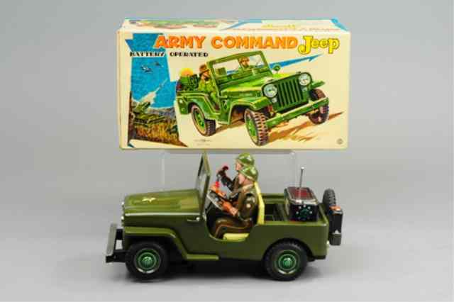 Appraisal: BOXED ARMY COMMAND JEEP Modern Toys Japan battery operated lithographed