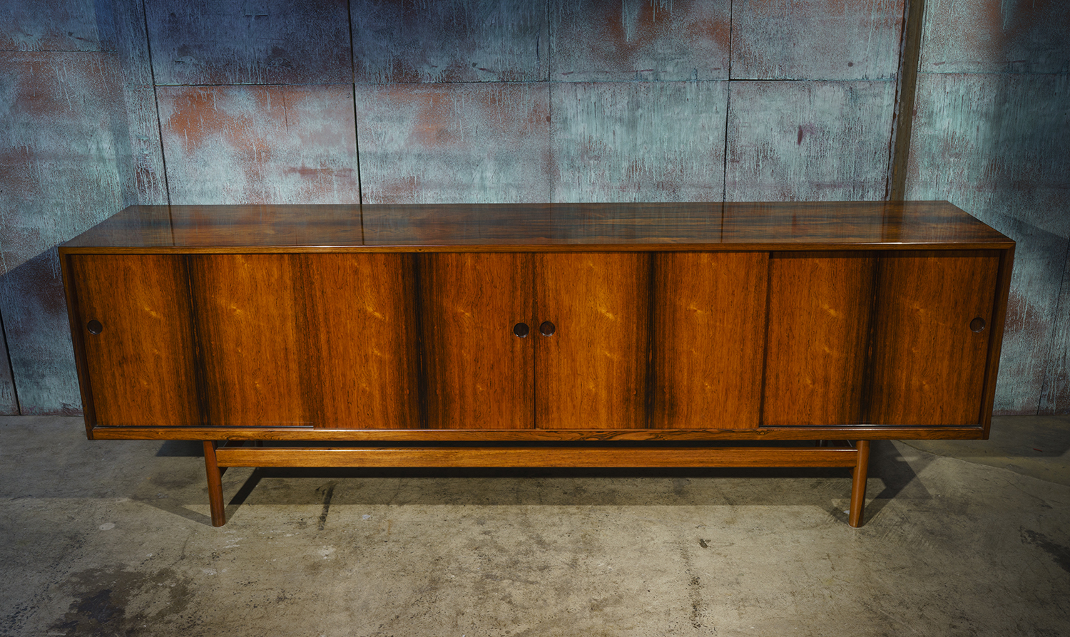 Appraisal: A s DANISH IB KOFOD LARSEN SIDEBOARD Rosewood four doors