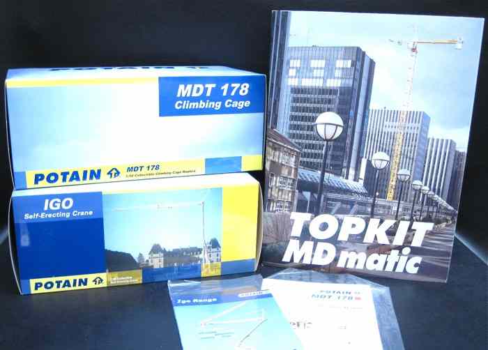 Appraisal: LOT OF THREE SCALE MODEL CRANE KITS Conrad Topkit MD