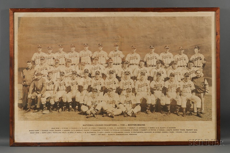 Appraisal: Framed Large Format National League Champion Boston Braves Team Photograph