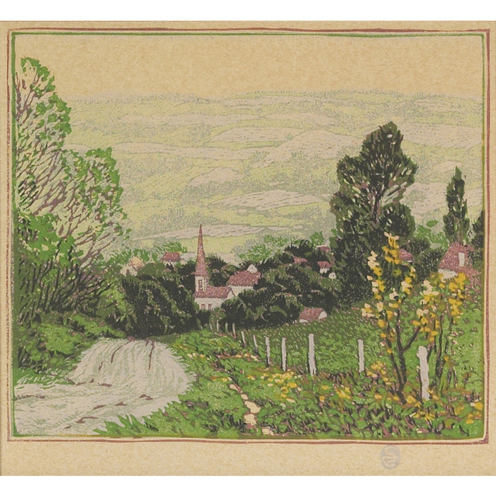 Appraisal: Gustave Baumann woodblock Road to Town stamped lower right original