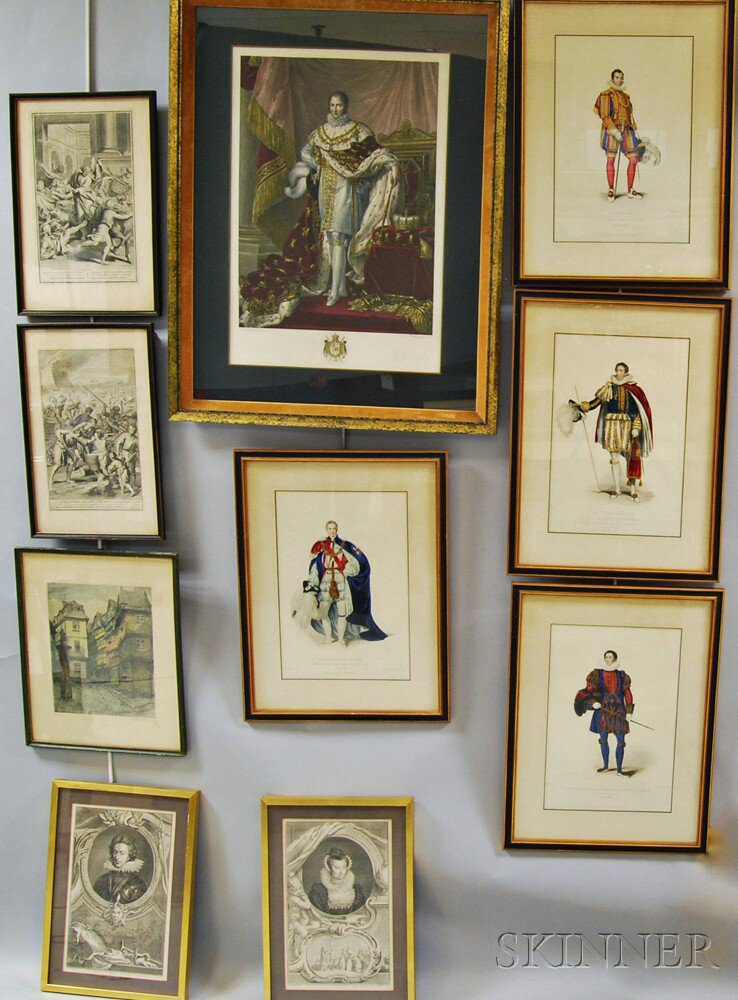 Appraisal: Ten Framed Engravings of Mostly Royal Court Figures early th