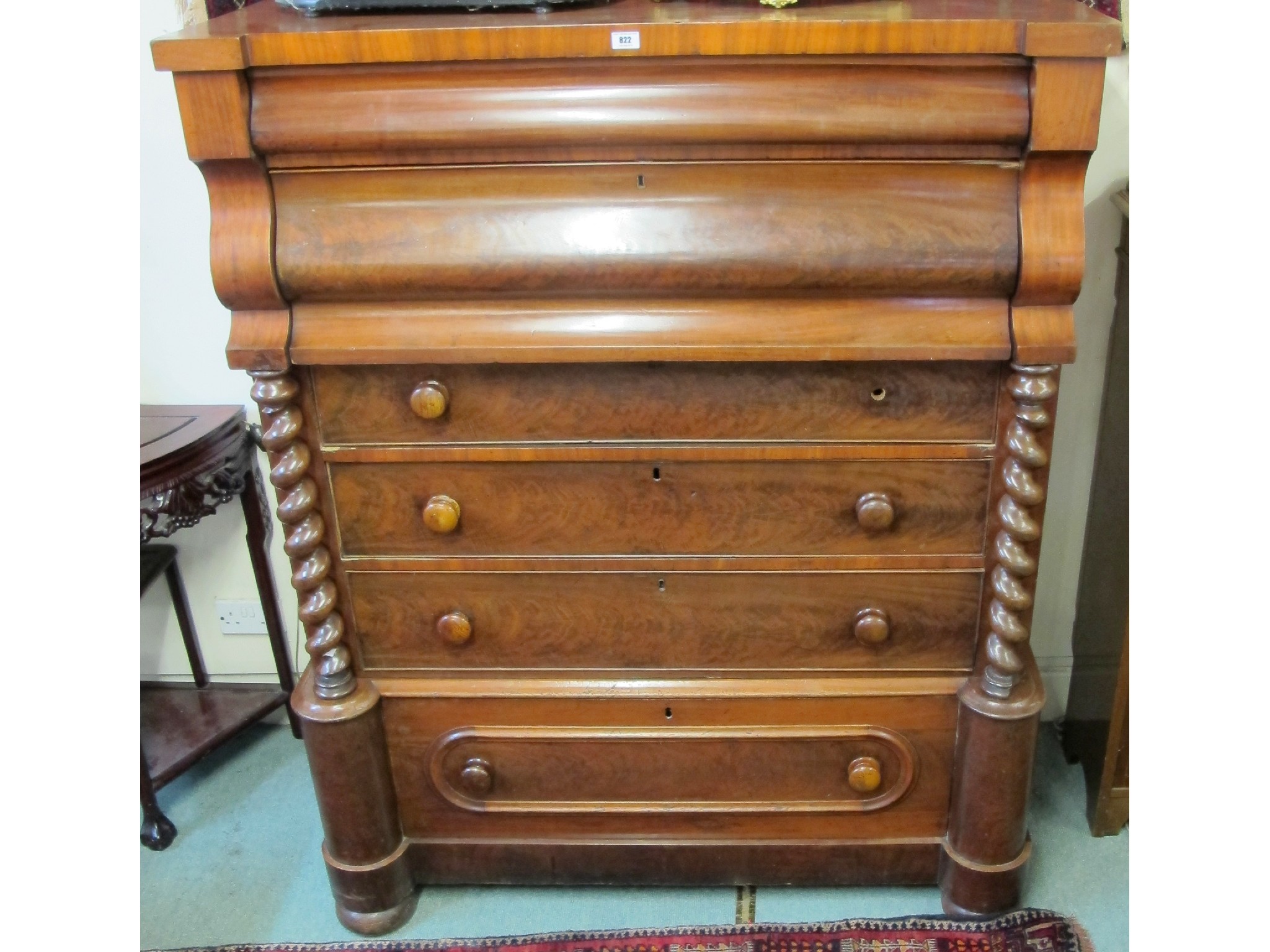 Appraisal: A Victorian mahogany ogee chest