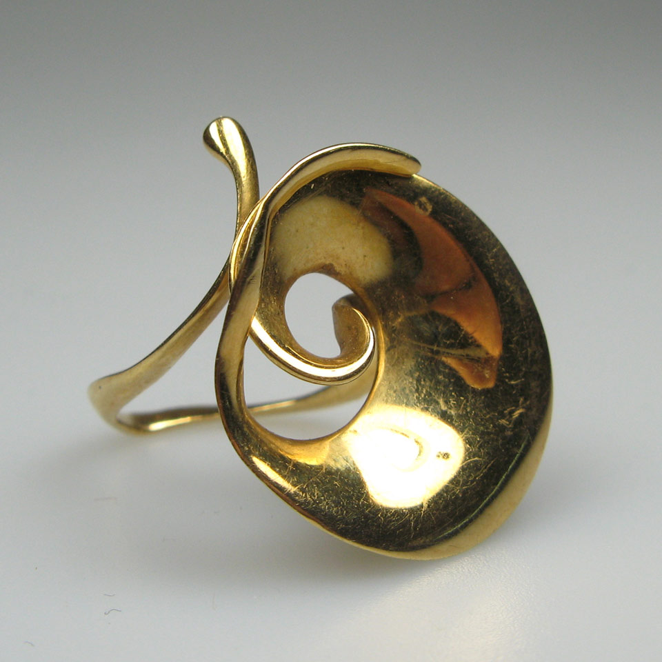 Appraisal: George Jensen Danish k Yellow Gold Ring designed by Torun