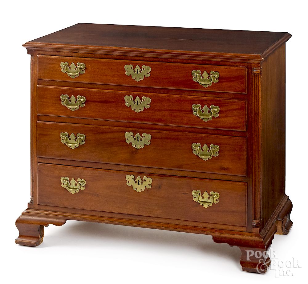 Appraisal: Philadelphia Chippendale mahogany chest of drawers Exclusive on Bidsquare Philadelphia