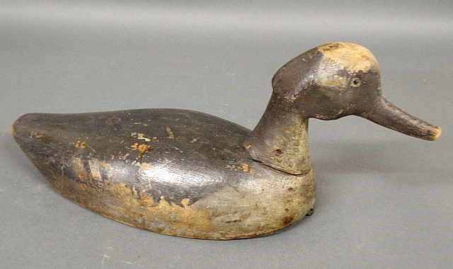 Appraisal: - Early New England painted-eye merganser duck decoy h x