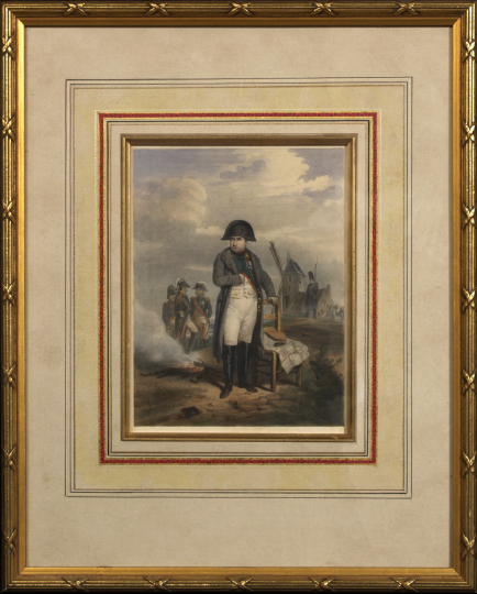 Appraisal: Framed Colored Lithograph of Napoleon Bonaparte th century depicting the