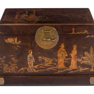 Appraisal: A Chinese Export Painted Trunk th Century Height x width