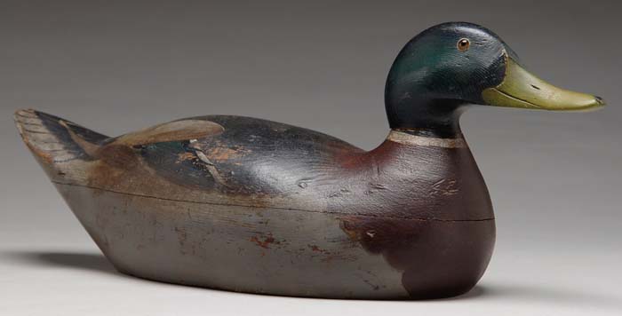 Appraisal: MASON PREMIER MALLARD DECOY Beautiful glass eye mallard with typical