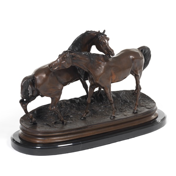 Appraisal: PIERRE JULES MENE FRENCH - x x L'Accolade Bronze horse