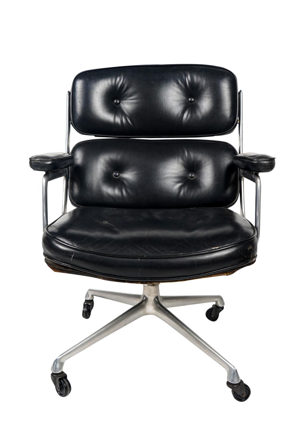 Appraisal: CHARLES EAMES TIME-LIFE CHAIR s unsigned aluminum frame with black