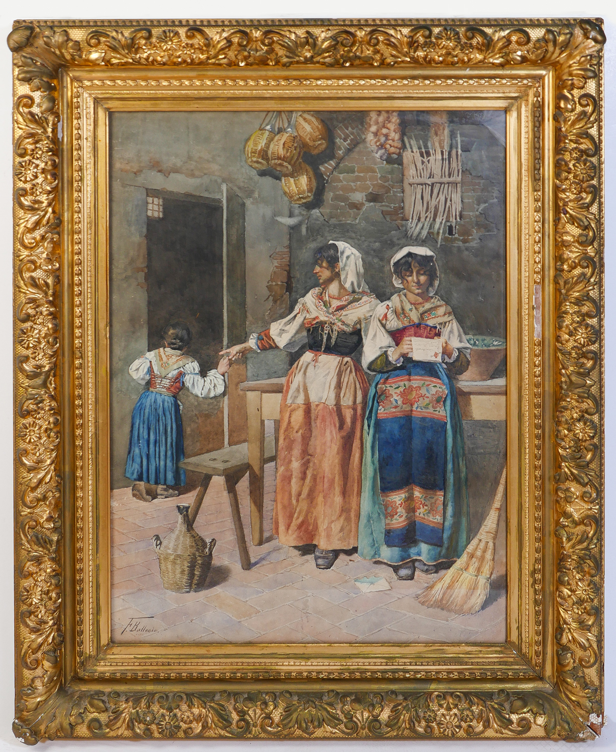 Appraisal: BALLESIO Federico Italian - ''The Letter'' Two Young Sisters in