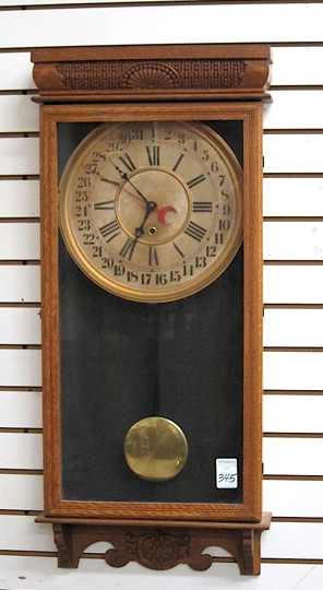 Appraisal: AMERICAN SCHOOL HOUSE CALENDAR REGULATOR WALL CLOCK Sessions Clock Co