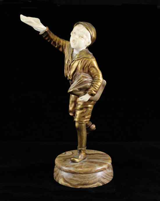 Appraisal: Demetre H Chiparus - The Paper Boy a bronze and