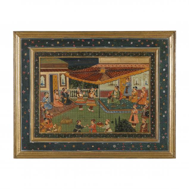 Appraisal: AN INDIAN PAINTING OF MUGHAL COURT SCENE th or th