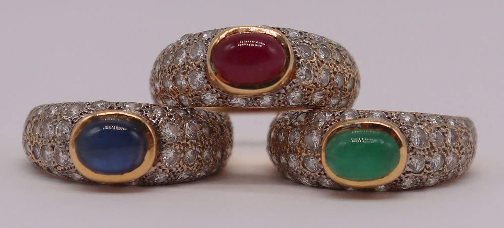 Appraisal: JEWELRY kt Gold Colored Gem and Diamond Rings Includes kt