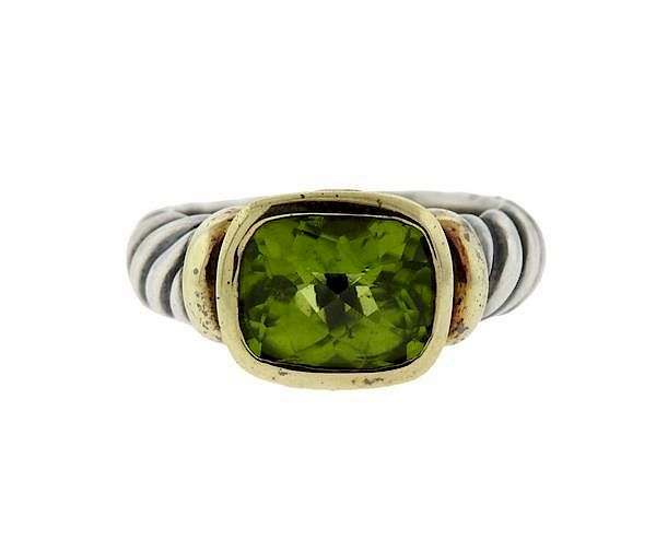 Appraisal: David Yurman K Gold Sterling Silver Peridot Cable Ring METAL